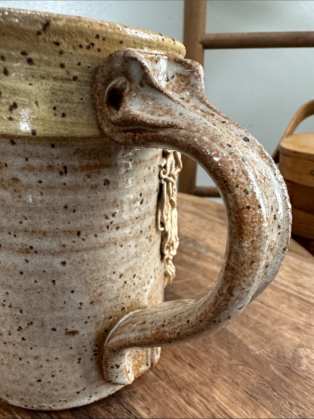 Vintage John Coiner Art Pottery Handmade Figural Unicorn Horse Mug Vessel - Picture 10 of 17
